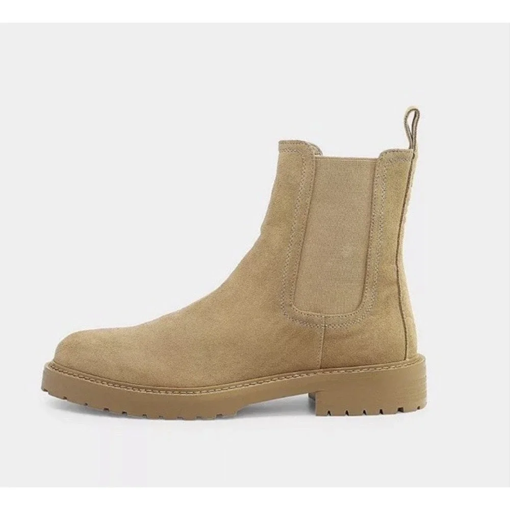 NIB SAINT MORTA Men Leather Sz US 12 EU 46 Chunky Chelsea Boot Taupe Dust Bags‎